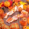 Whaline 6 Rolls Fall Thanksgiving Burlap Ribbon 30 Yard Orange Plaid Autumn Harvest Ribbon Pumpkin Fall Leaves Wired Edge Wrapping Ribbons for Wreath Floral Bows Craft Decor, 2.5In